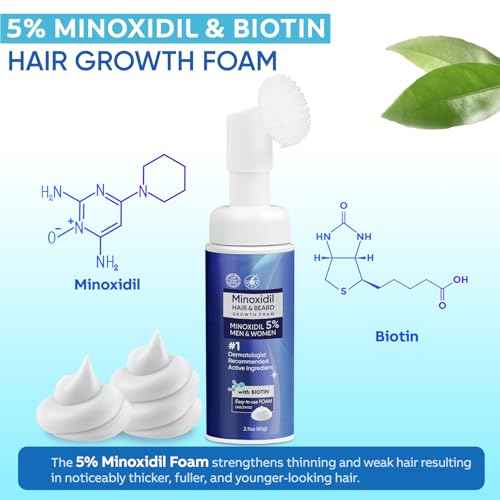 5% Minoxidil Foam for Men and Women, Minoxidil for Men Foam for Hair and Beard, Minoxidil for Women Hair Growth (12 Ounce)