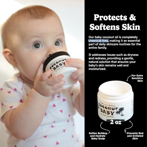 Organic Coconut Baby Oil for Cradle Cap & Sensitive Skin - 2 fl oz