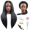 African Mannequin Head with Pre-Stretched Braiding Hair