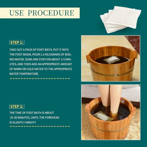 Natural Ginger & Mugwort Herbal Foot Soak Bags - Relaxing Foot Bath (30 Pack)