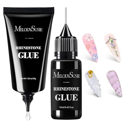 MelodySusie 53g Nail Rhinestone Glue Set - Strong Adhesive for 3D Nail Art & Jewelry Decoration
