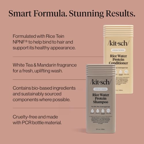 Kitsch Rice Water Shampoo and Conditioner Set for Hair Growth & Volume