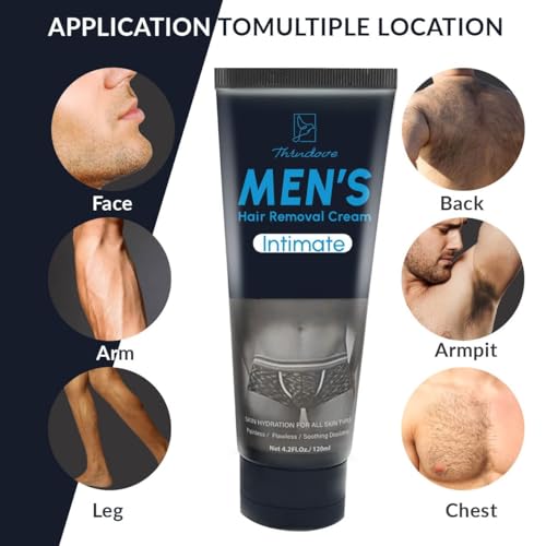 Men's Intimate Hair Removal Cream - Painless & Safe Depilatory for All Skin Types