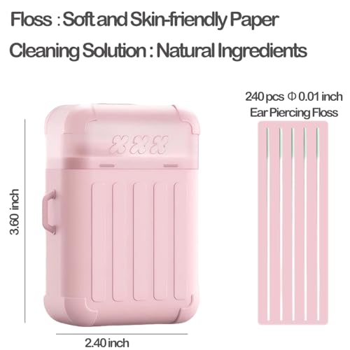 Piercing Cleaner Kit with 240pc Floss & Solution