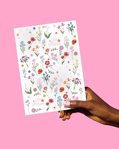 xo, Fetti Wildflower Temporary Tattoos - 82 Pastel Floral Designs