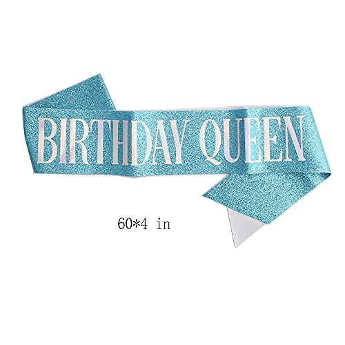 Birthday Crown & Sash Set for Women - Princess Rhinestone Tiara