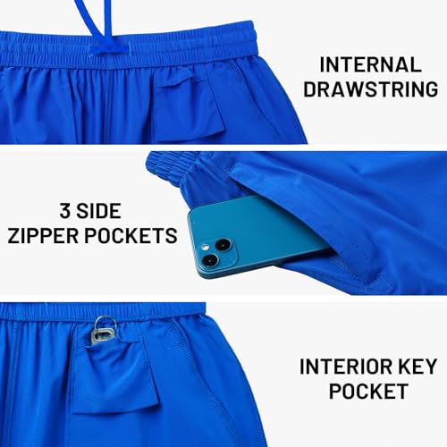 MIER Men's Running Shorts 7" Quick Dry Gym Athletic Workout Shorts with Zipper Pockets