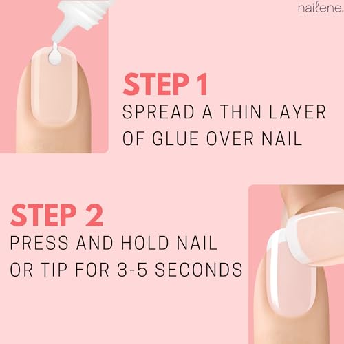 Strong Nail Glue for Press On Nails - 2 Pack, Fast Drying Adhesive