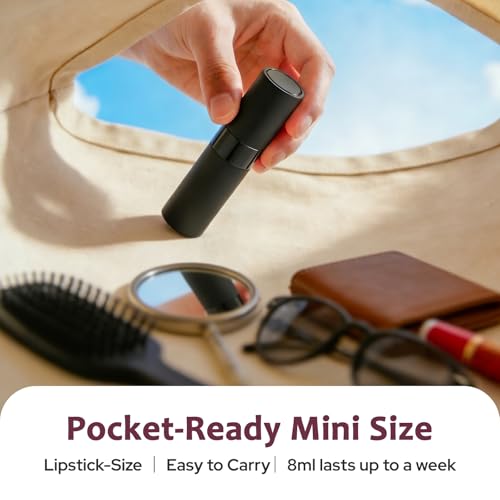 LISAPACK 8ml Travel Refillable Perfume Bottles - Set of 3 Colors Black Silver Blue