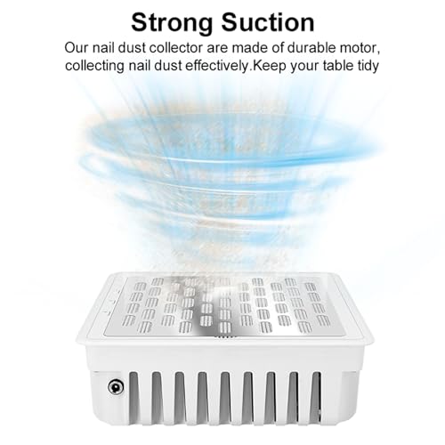 Dust Collector for Nails,Built-in Desktop Nail Vacuum Cleaner,Powerful Suction Dust Fan,Adjustable Speed,Professional Dust Collector for Nails Tech Acrylic Gel Polishing Manicure Pedicure