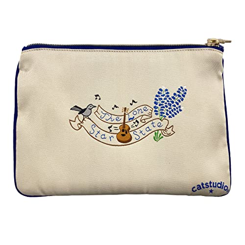 Catstudio Natural Texas Zipper Pouch Purse | Holds Your Phone, Coins, Makeup, Dog Treats, & Tech Tools