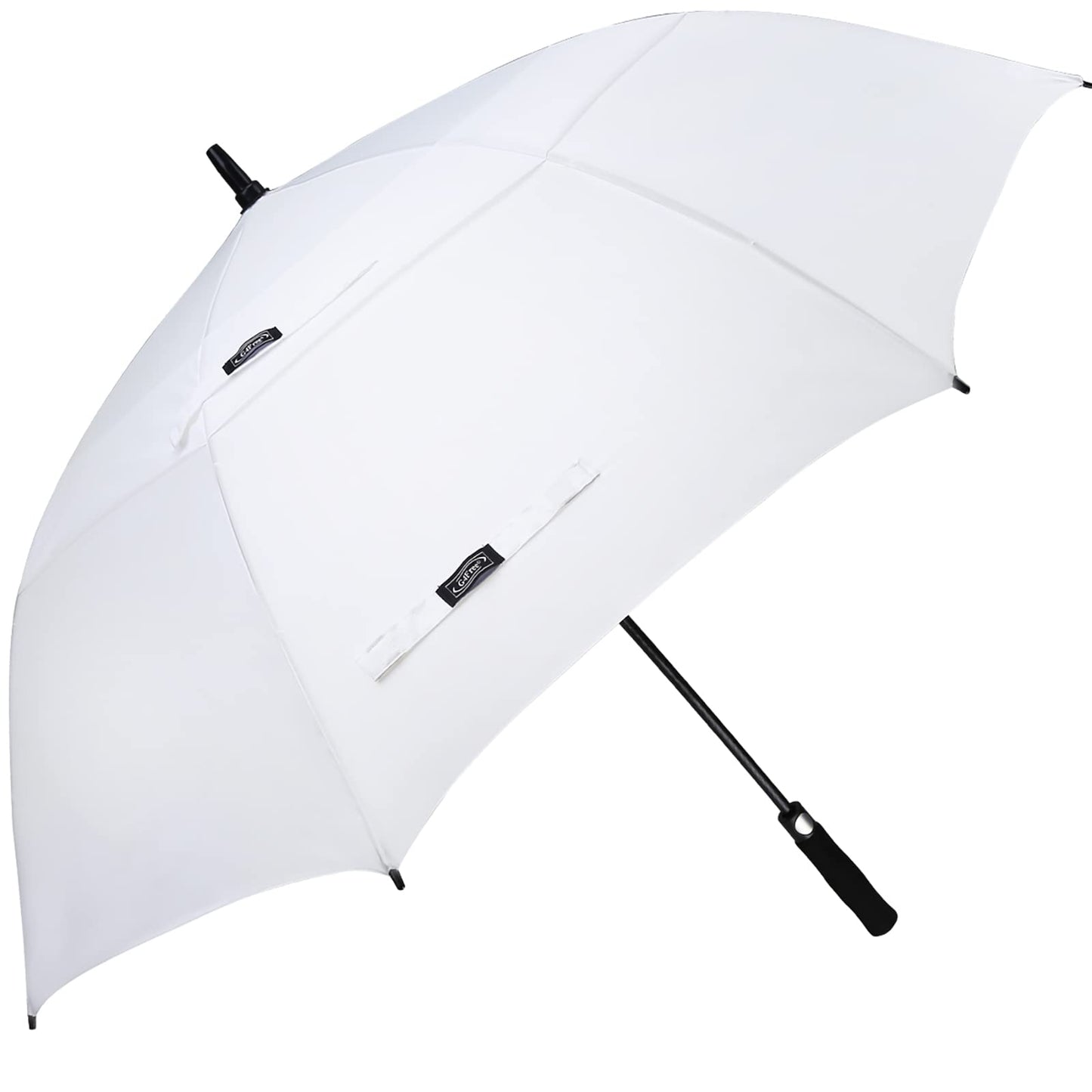 G4Free 54 Inch Automatic Open Golf Umbrella Windproof Extra Large Oversize Double Canopy Vented Windproof Waterproof Stick Umbrellas for Men (White)