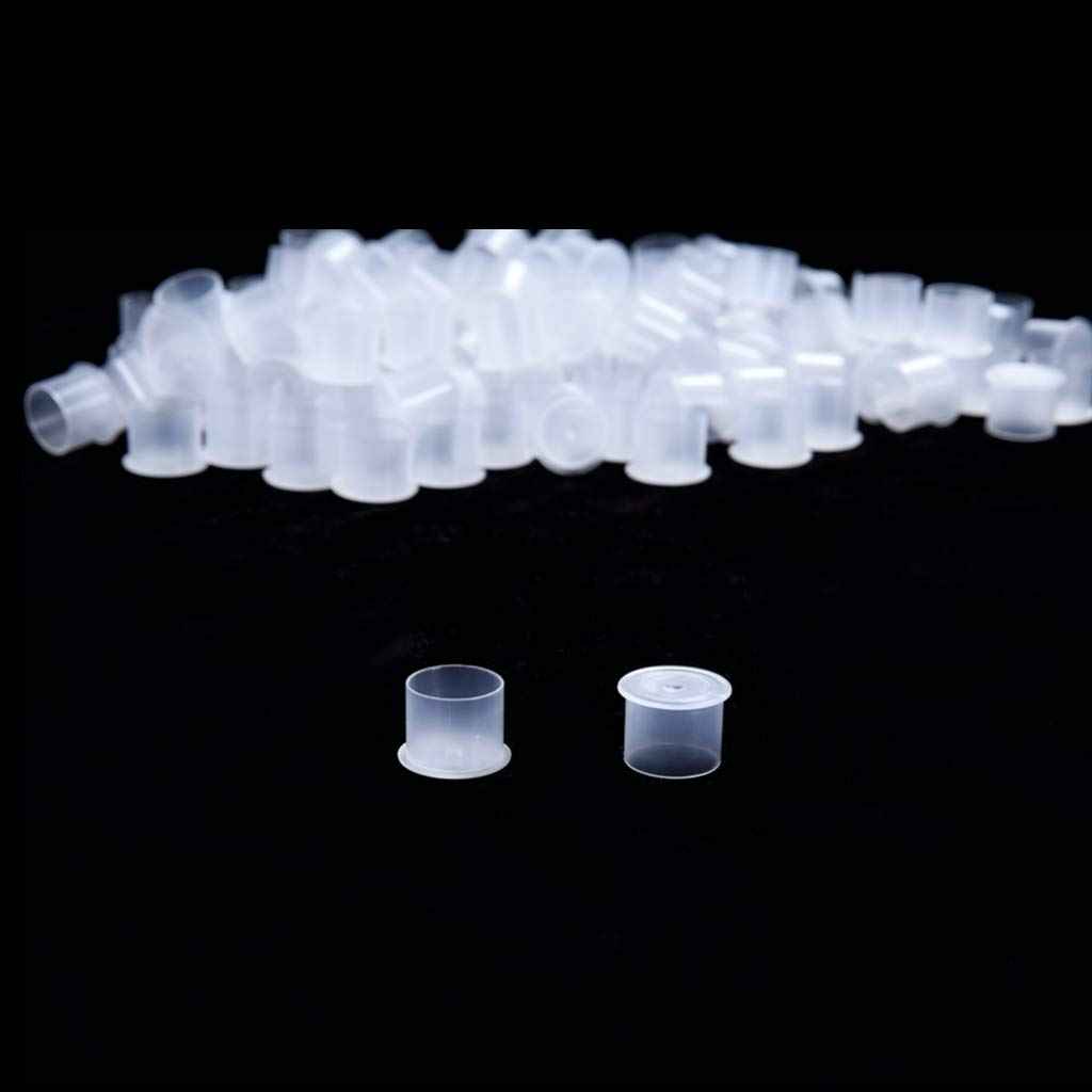 Tattoo Ink Caps Medium,1000pcs White Plastic Disposable Tatto Pigment Cups with Base,Makeup Tattooing Ink Cap Sizes 13mm Medium for Tattoo Pigment Kits Supplies (1000M)