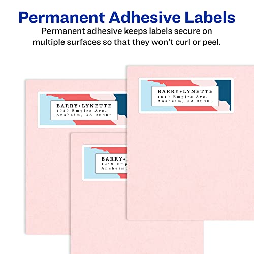 Avery® Easy Peel® White Inkjet Address Labels, 8160, 1" x 2 5/8", Pack of 750