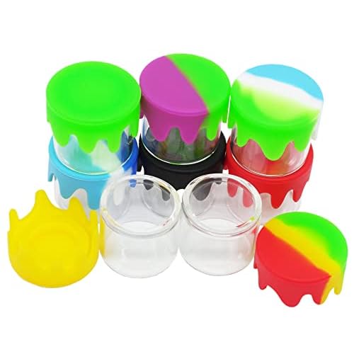 6ml Silicone Glass Wax Containers Airtight with Silicone Lid Concentrate Jar Multi Use (200)