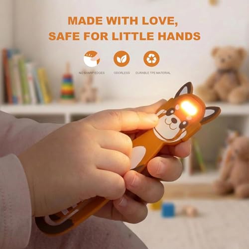 Hoxutym Brown Rechargeable Kids Book Light 1-Pack Dimmable Eye-Caring Reading Lamp