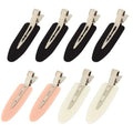 No Crease Hair Clips for Women, 8-Piece Set (Black, White, Pink)