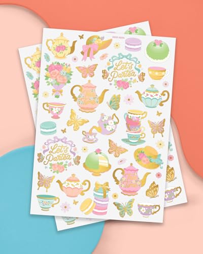 xo, Fetti Tea Party Temporary Tattoos - 48 Glitter Designs