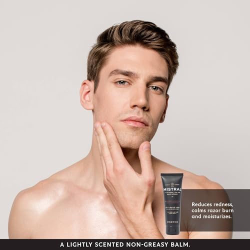 Mistral After Shave Balm, Bourbon Vanilla - 2.7 Fl Oz | Hydrating Aftershave for Men with Aloe & Jojoba Oil | Non-Greasy Post Shave Moisturizer, Soothes Razor Burn, Made in France, Paraben-Free