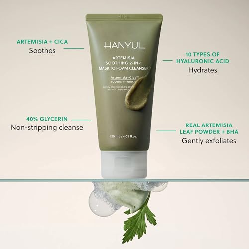 Hanyul Artemisia Soothing 2-in-1 Mask to Foam Cleanser