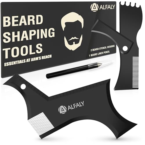 Beard Shaper Kit - Premium Lineup and Guide Tool for Precise Beard Shaping & Styling - With Beard Pencil