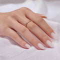 BTArtbox Short Almond White Press On Nails 32-Piece Full Kit for Natural Look