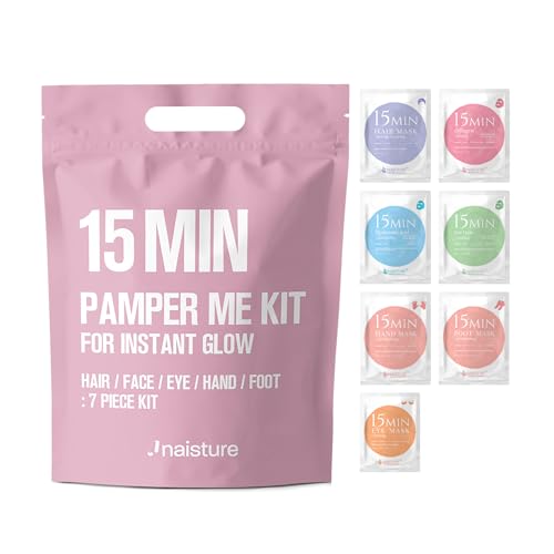 Naisture 15-Min Korean Spa Skincare Gift Set - 7 Piece Head-to-Toe Masks