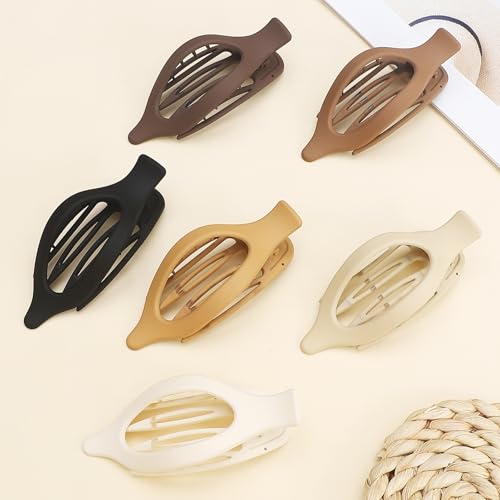 Flat Lay Down Claw Clips 6 Pack - Hair Accessories for Women