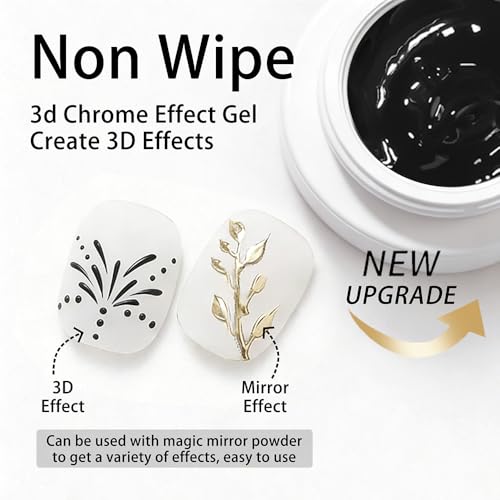 Black Solid 3D Nail Sculpting Gel - Non-Wipe UV/LED Nail Art Builder Gel