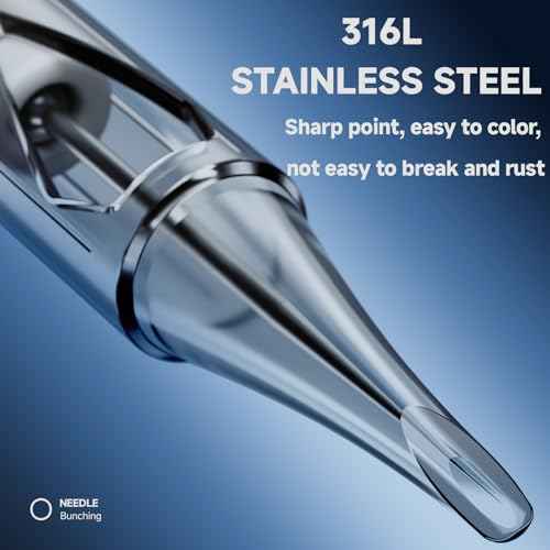 50Pcs Disposable Tattoo Cartridge Needles #10 Bugpin Assorted Mixed Size Round Liner Shader Magnum - 5 Pcs each of 3RL 5RL 7RL 9RL 5RS 9RS 9M1 15M1 9RM 15RM with Membrane Safety for Pro and Beginners