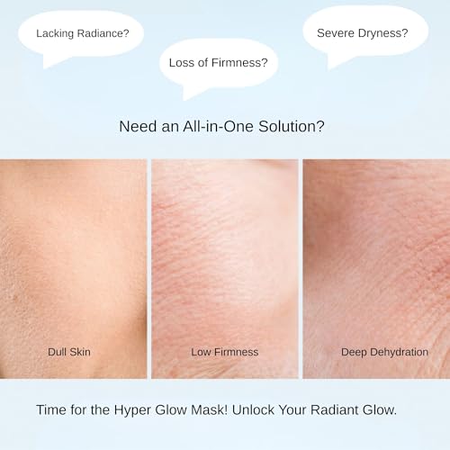 Hyaluronic Hyper Glow Wrapping Mask, 0.54fl oz (0.14ozx4) Deep Hydration Peel-Off Face Mask with Macadamia Seed Oil, Hydrolyzed Hyaluronic Acid & Vitamin Complex for Radiant, Dewy,Plump Skin