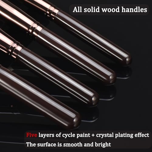 10-Piece Makeup Brush Set with Synthetic Bristles & Wooden Handles