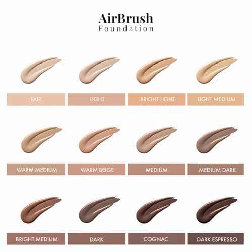 MagicMinerals AirBrush Foundation Set by Jerome Alexander - Complete 5pc Spray Makeup Set with Foundation, Primer, and Setting/Finishing Spray - for Smooth, Radiant Skin (Warm Beige)
