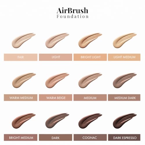Jerome Alexander MagicMinerals AirBrush Foundation ? 2 Piece Set with Airbrush Foundation and Kabuki Brush - Spray Makeup with Anti-aging Ingredients for Smooth Radiant Skin - Light Medium