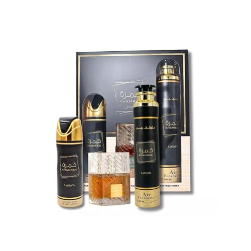 Lattafa Khamrah Unisex 3-Piece Fragrance Gift Set
