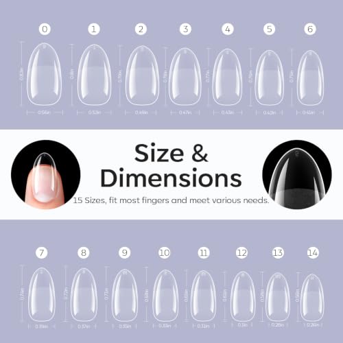 Modelones Short Almond Fake Nail Tips - Half Matte 510Pcs for Nail Extensions DIY