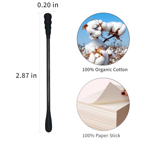 Black Organic Cotton Swabs Spiral - 800 Count
