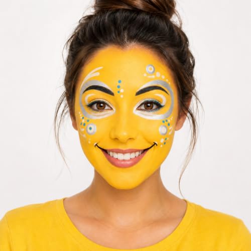 Paminify Yellow Face Paint Stick - Water-Based, Washable Body & Halloween Makeup (1.06 oz) – Lion/Tiger/Monster SFX Cosplay
