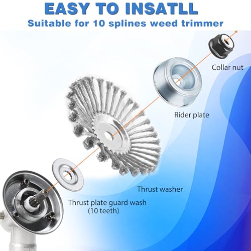 10 Inch Unbreakable Wired Steel Trimmer Blade for Weed Eater, Heavy Duty
