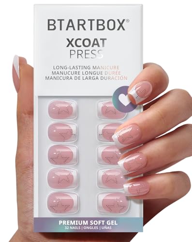 BTArtbox Weekend Star Press On Nails - XS Coffin White French Tips