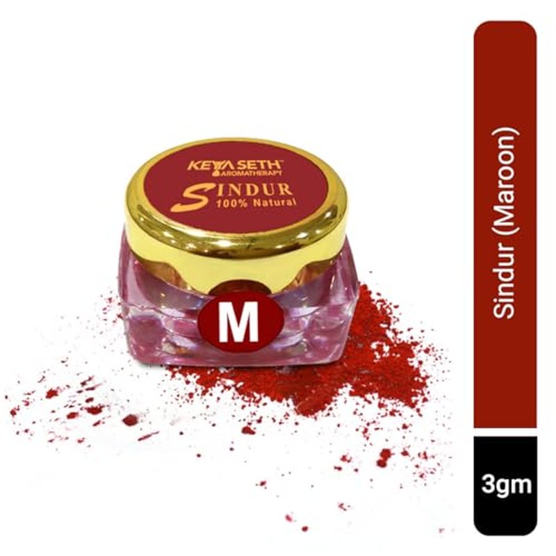 Keya Seth 100% Natural Sindoor Dust Maroon - 3g Pack of 2