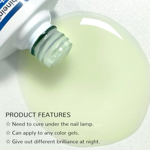 U-Shinein Glow in the Dark Gel Top Coat - No Wipe Luminous UV Gel Polish