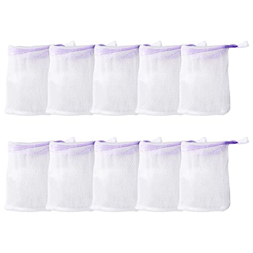 10pc Foaming Mesh Soap Bag with Drawstring