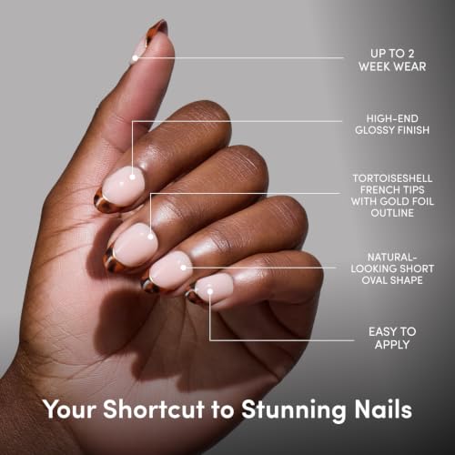 Glamnetic Tortoiseshell French Tip Press On Nails - 30 Set