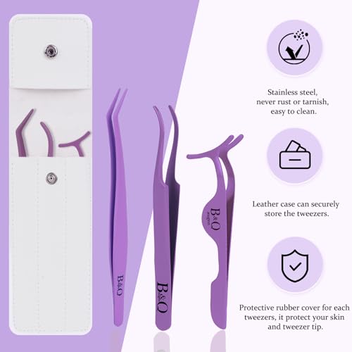 Eyelash Extension Tweezers Set - 3 PCS Lash Applicator Kit