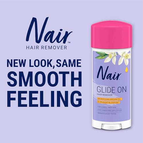 Nair Glide On Hair Removal Cream, Arm, Leg, and Bikini Hair Remover, Depilatory Cream, 6-pack, 3.3 oz Stick