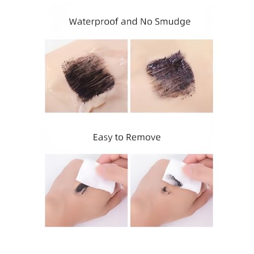 Waterproof Mascara with Tower-Shaped Brush, Includes a Comb to Smooth and Separate Lashes, Catching Tiny Eyelashes, Thickening, No Flaking, Smudge-Proof and Long Lasting, Easy to Apply, Black