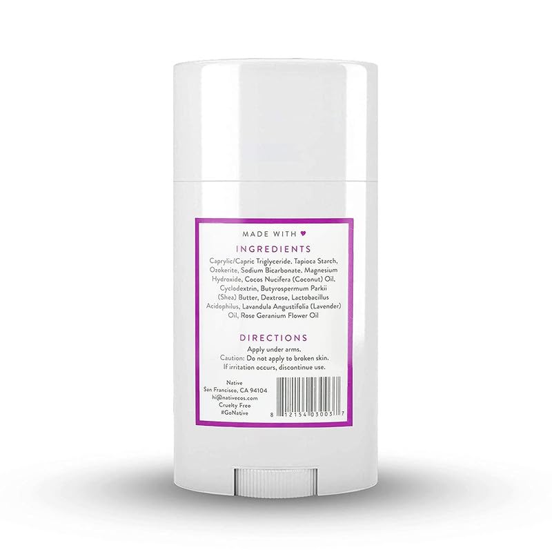 Native Deodorant Contains Naturally Derived Ingredients, 72 Hour Odor Control | Deodorant for Women and Men, Aluminum Free with Baking Soda, Coconut Oil and Shea Butter | Lavender & Rose