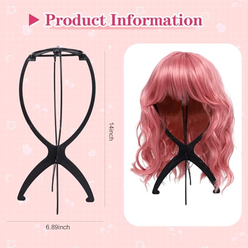 Portable Wig Stand Holder 2 Pack, Collapsible Tripod for Wigs and Drying