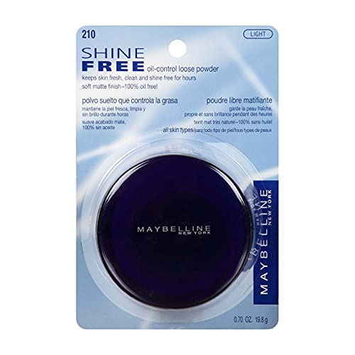 Maybelline New York Shine Free Oil Control Loose Powder, Light [210] 0.7 oz (Pack of 3)